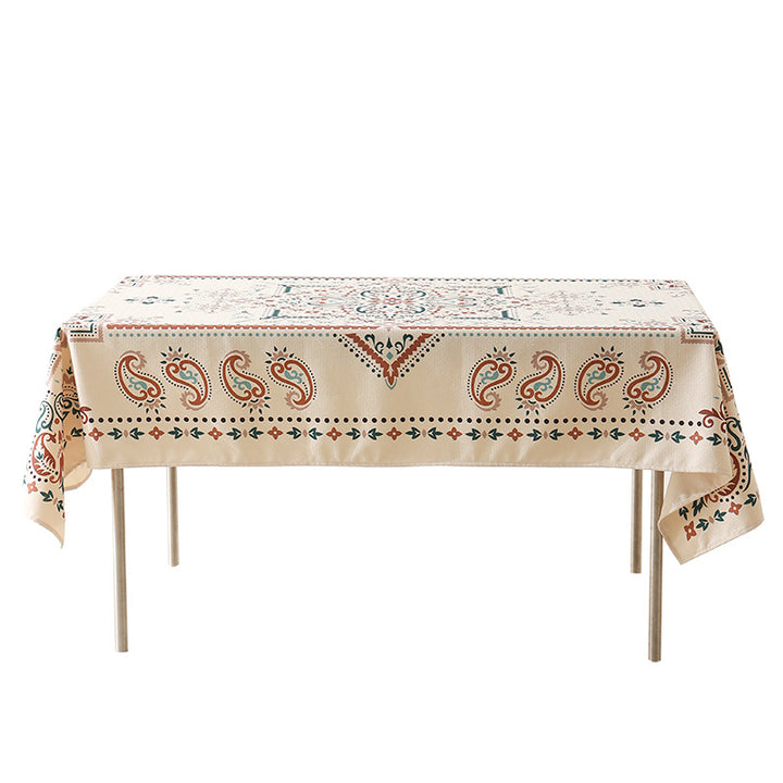 Wasserabweisende rechteckige Tischdecke mit Paisley-Muster und beschichteter Baumwolloptik Karnz