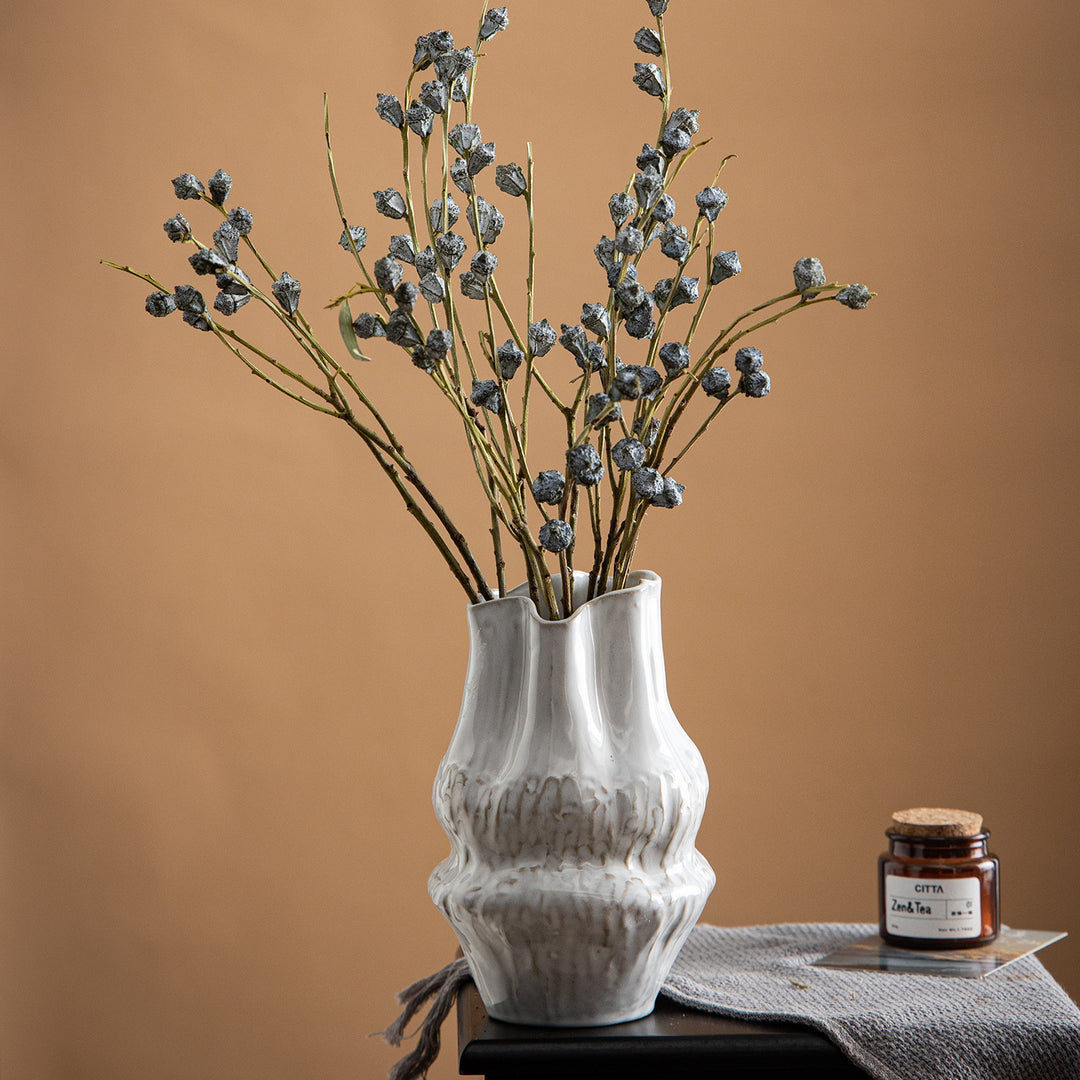 Handgefertigte Texturierte Keramische Dekorative Blumenvase