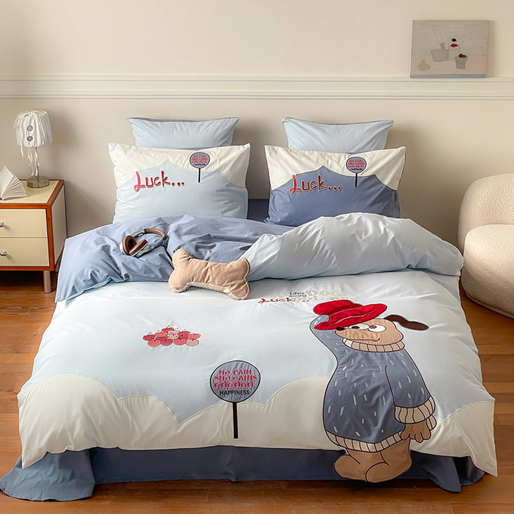Cartoon Teddy Baumwollmischung Bettbezug Bettwäsche Set