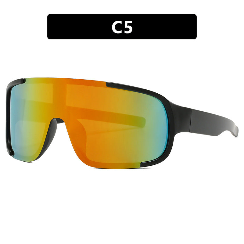 Damen sportliche UV-Schutz-Sonnenbrille mit breiter, aerodynamischer Form Karnz