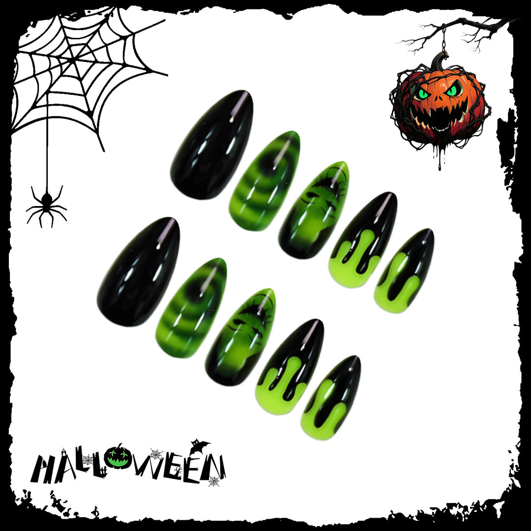 Kunstnägel Set mit gruseligen Halloween-Motiven Karnz
