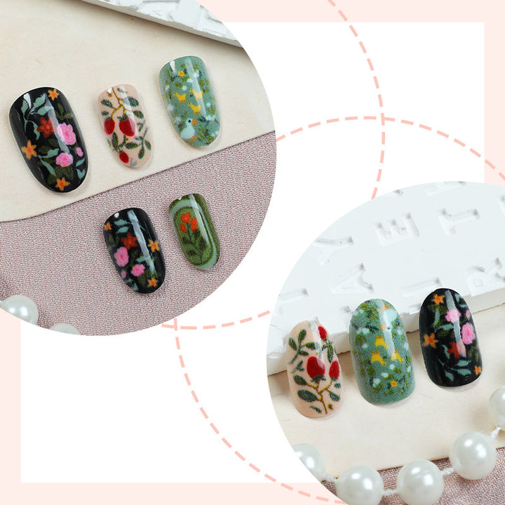 Blumendesign Press-On Nagelkunst-Set Karnz