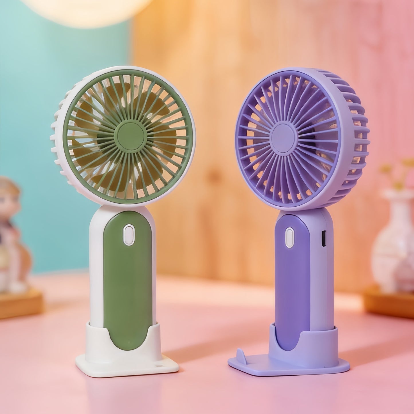 Damen Tragbarer USB-Handventilator mit flexiblem Standfuß Karnz