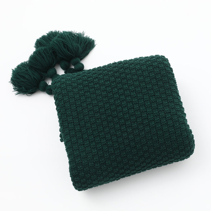 Strukturierte Strickwurfdecke