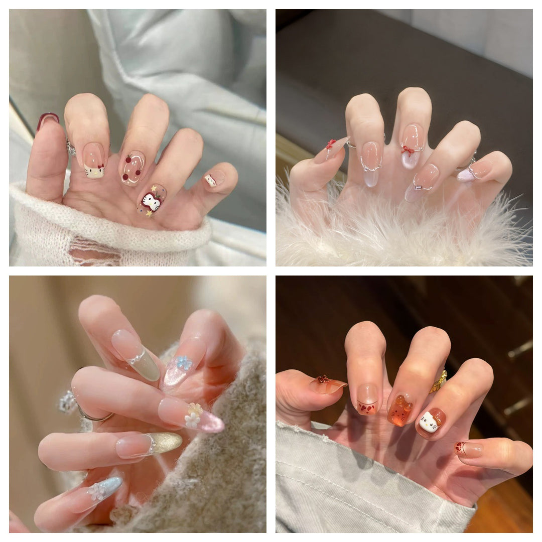 Elegante Glänzende Press-On Nagelset  1791774068