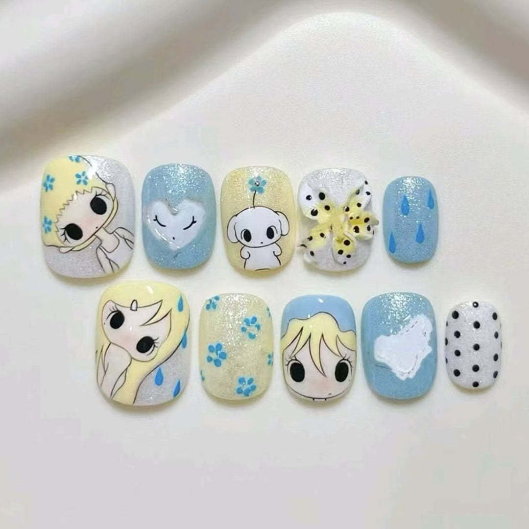 Verspielt Charakter-Themen Druck-Nagelkunst Set Karnz