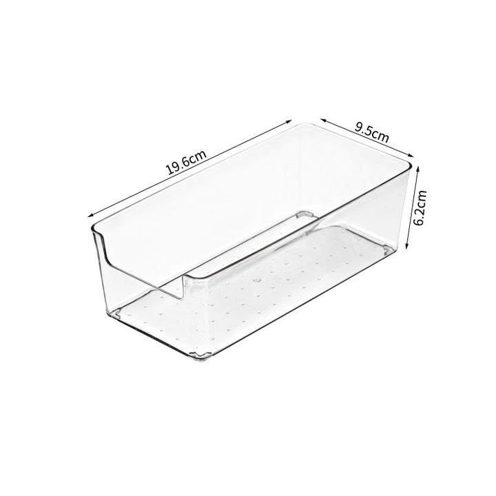 Transparente Aufbewahrungsbox für Kühlschrank und Schrank mit schmaler Frontöffnung und Anti-Rutsch-Noppen