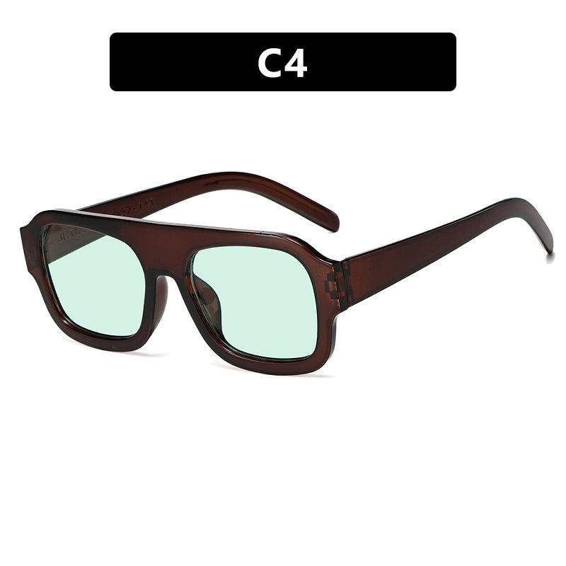 Damen modische quadratische Sonnenbrille mit auffälligem Tierdruckdesign Karnz