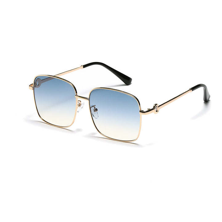 Damen elegante quadratische Sonnenbrille mit hochwertigem Metallrahmen Karnz