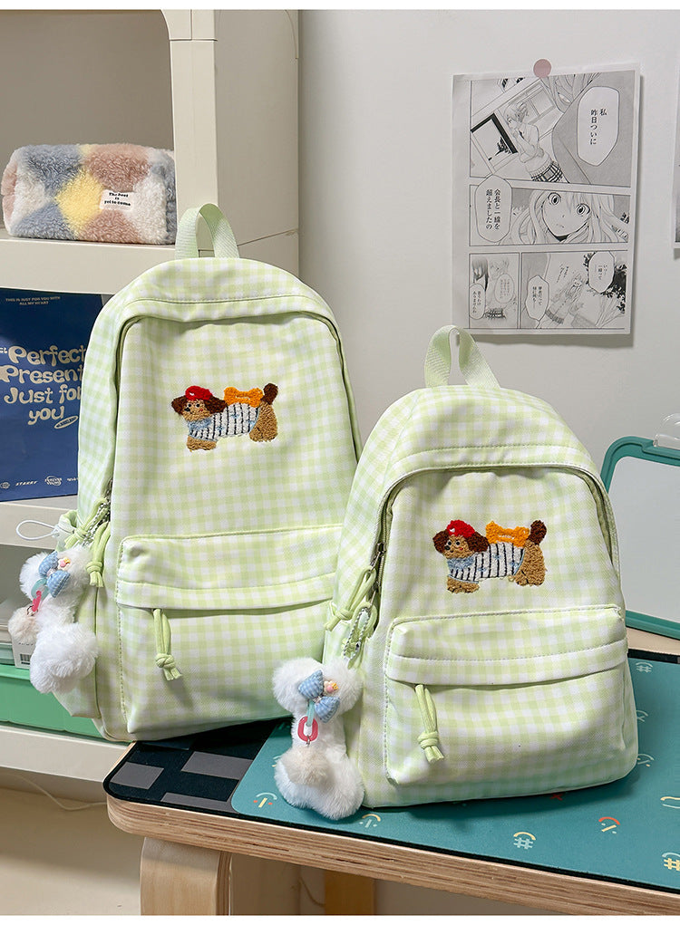 Niedlicher Hund bestickter Rucksack