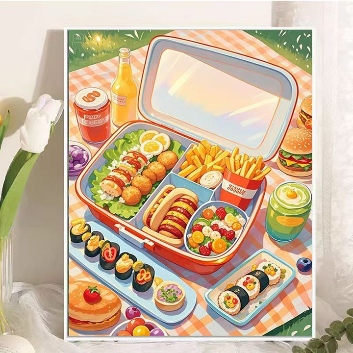 Picknick-Themen Essen Illustration Wandkunst Karnz