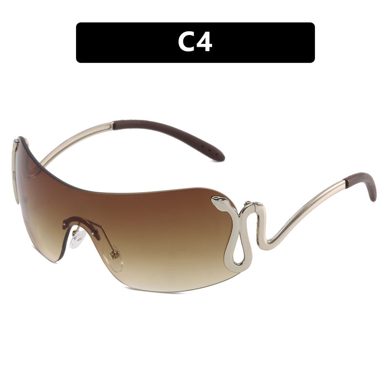 Damen futuristische Sportsonnenbrille mit verspieltem Design Karnz