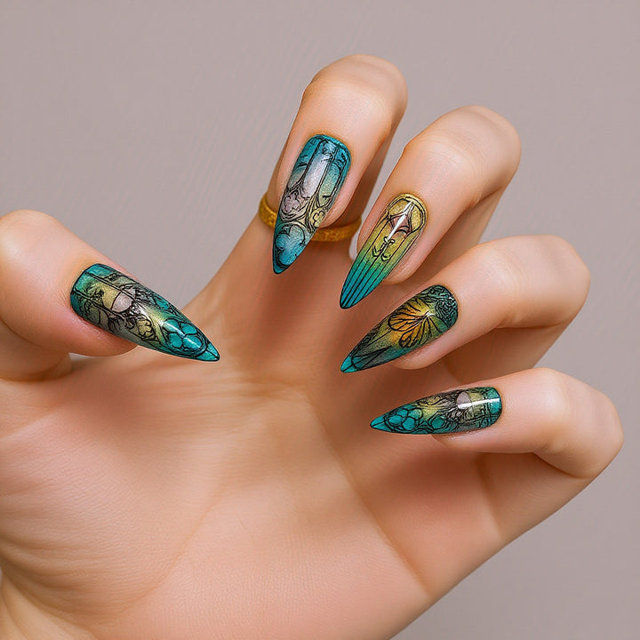 Kunstnagelset mit Elegantem Glitzer-Design Karnz