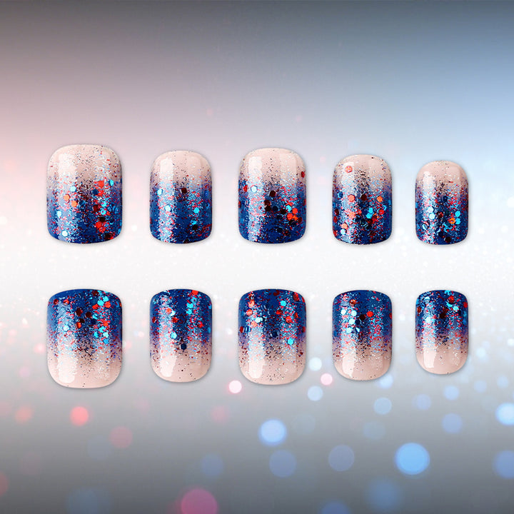 Glitzerverlauf Press-On Nagelset Karnz