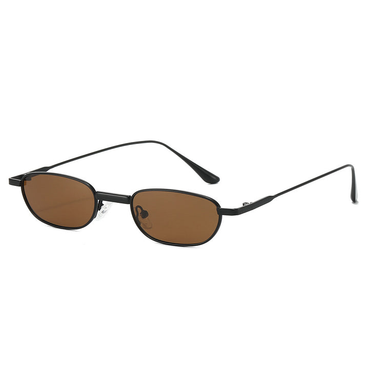 Schlanke Minimalistische Oval Sonnenbrille Karnz