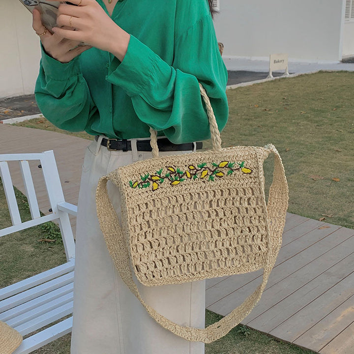 Damen handgefertigte Jute Tasche Karnz