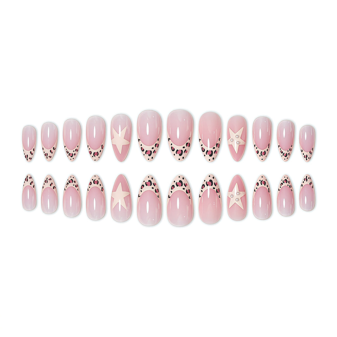 Künstlerischer Stern und Tierdruck Nagelkunst Extensions Karnz