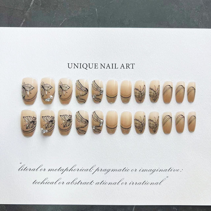 Künstlerisches Schmetterling-Nagelkunst-Set
