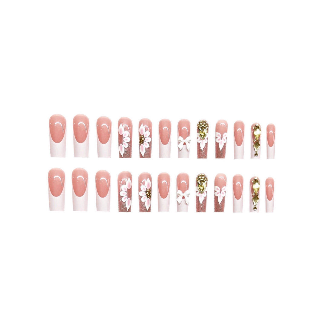 Exquisite Floral Acrylic Nail Art Karnz