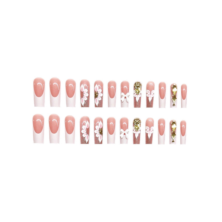 Exquisite Floral Acrylic Nail Art Karnz