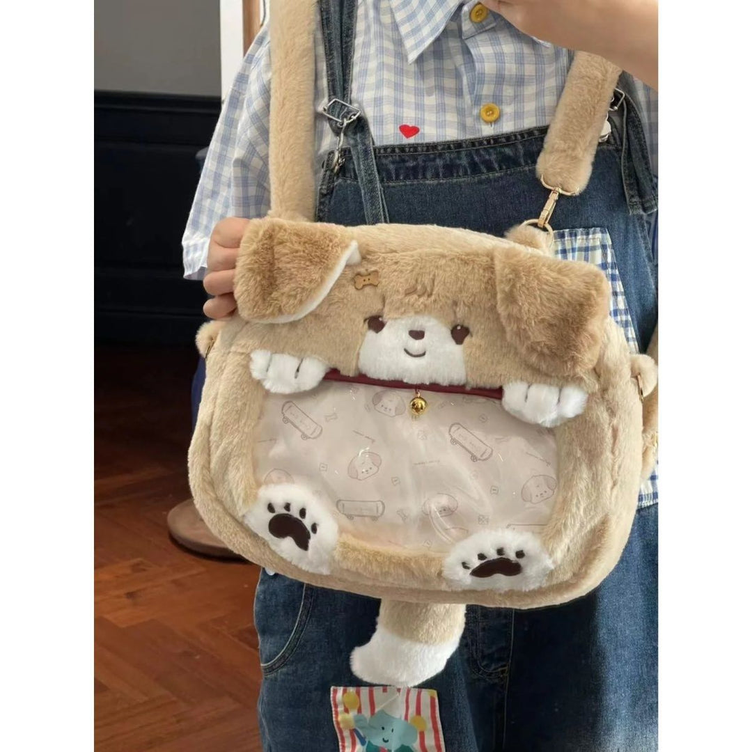 Plüsch Umhängetasche mit Hunde-Motiv Karnz