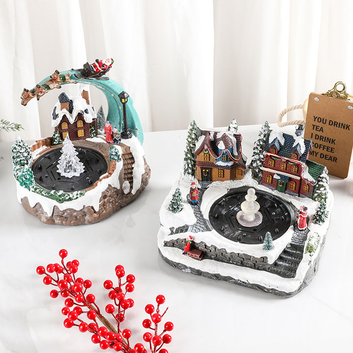 LED-beleuchtete Winterlandschaft Schneekugel Karnz