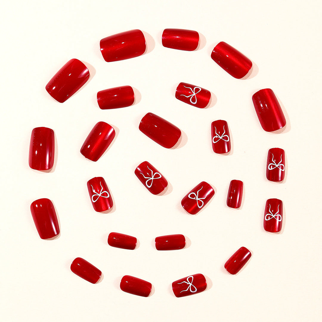Glänzendes Schleifenakzent-Nagelkunstset Karnz