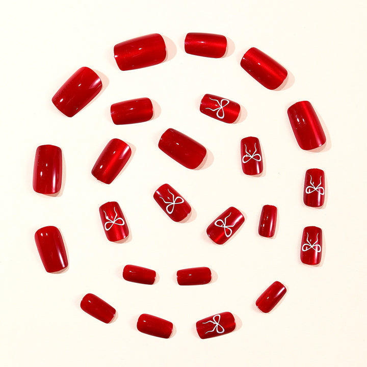 Glänzendes Schleifenakzent-Nagelkunstset Karnz