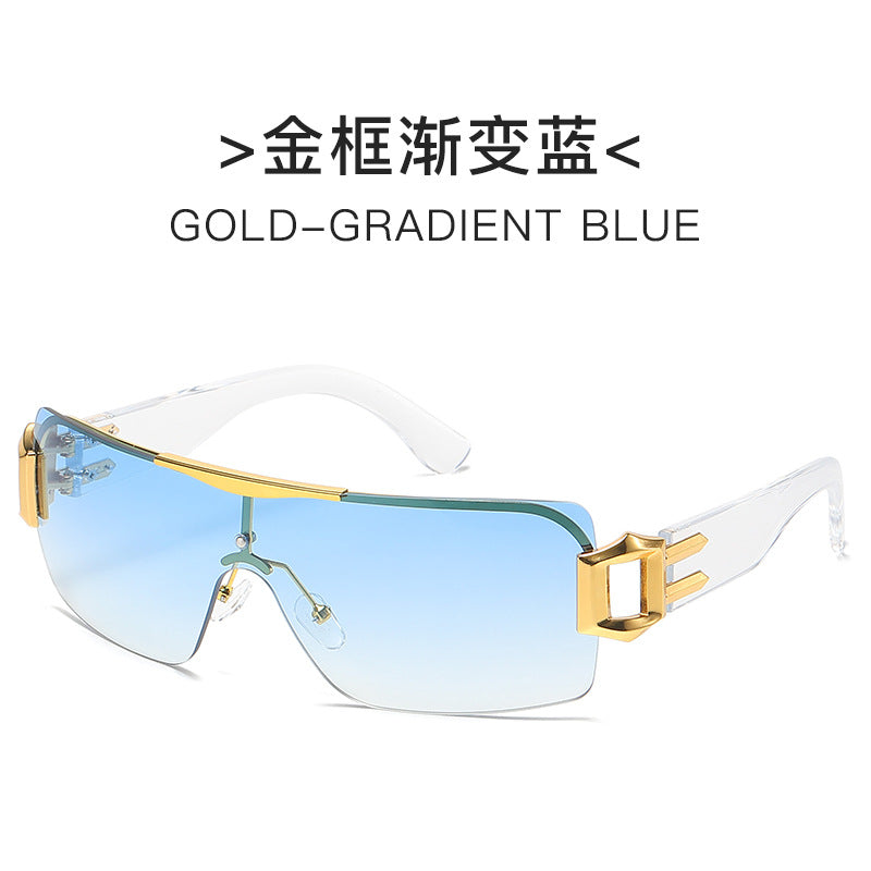 Damen futuristische Sonnenbrille mit elegantem transparente Rahmen Karnz