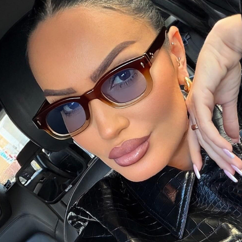 Damen modische Sonnenbrille im trendigen Quadratrohrdesign Karnz
