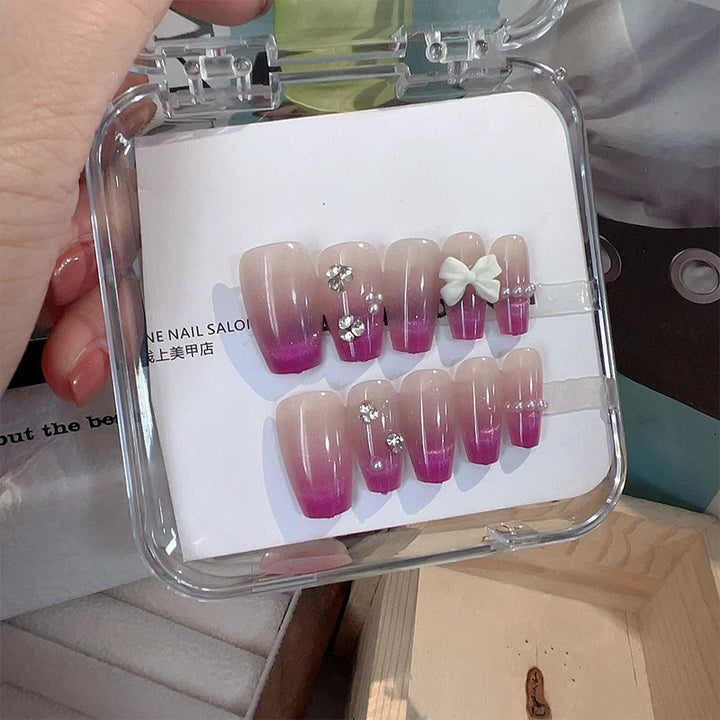 Glamouröse Ombre Dekorative Press-On Nagelset Karnz