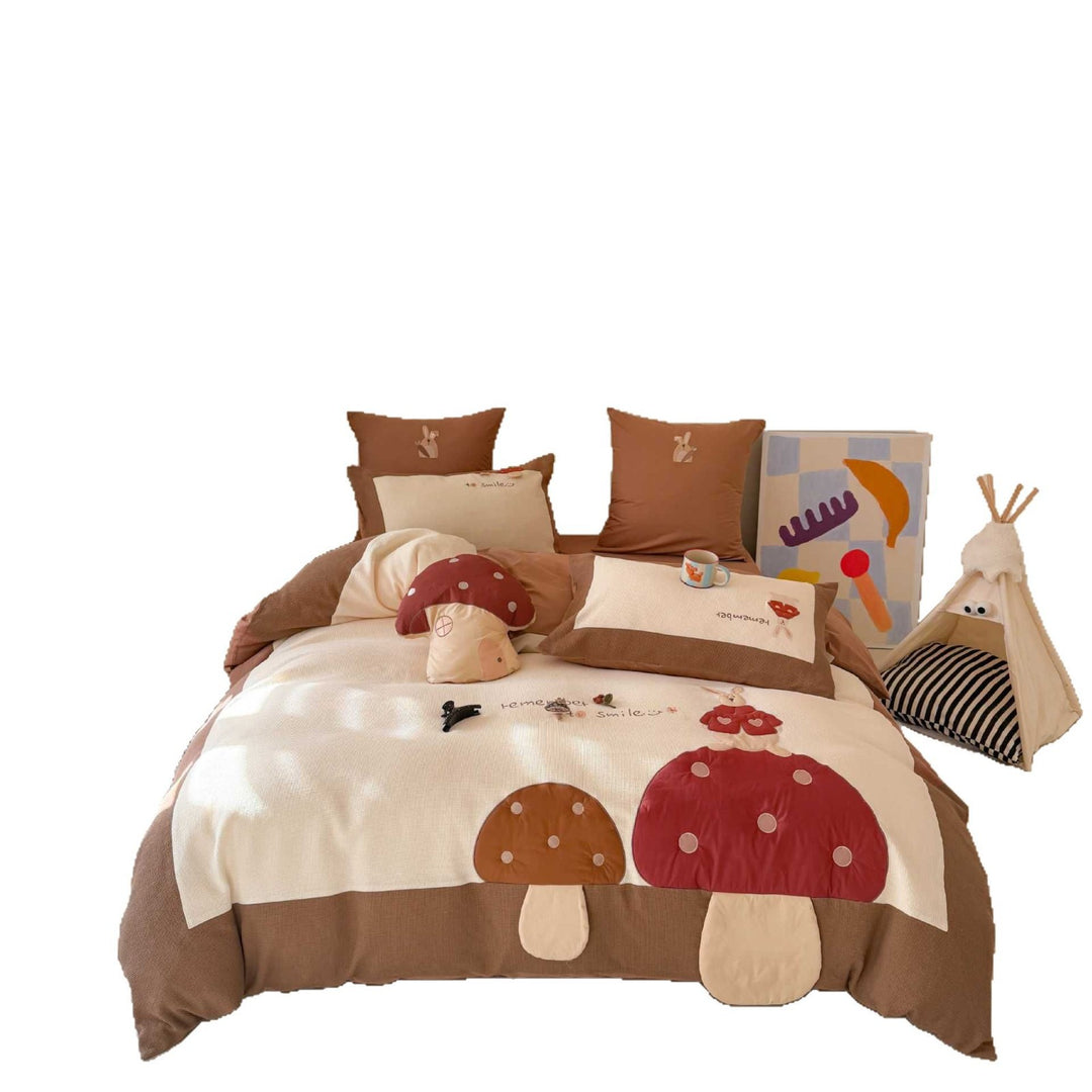 Kinder-Camping-Applikations-Baumwoll-Bettbezug-Bettwäsche-Set