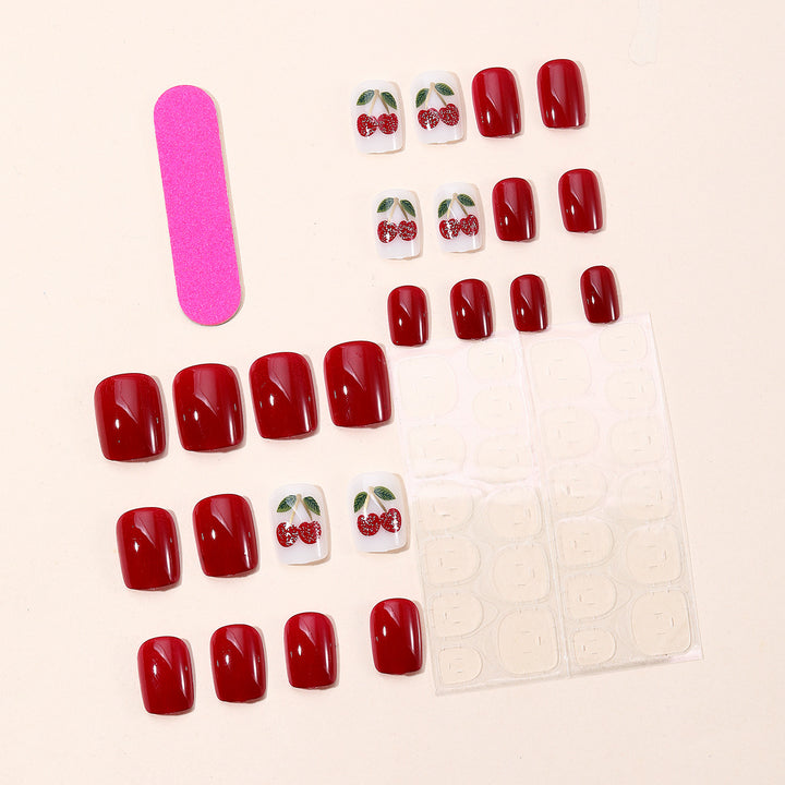 Künstlerische Kirsch-Themen Nagelkunst Extensions Karnz