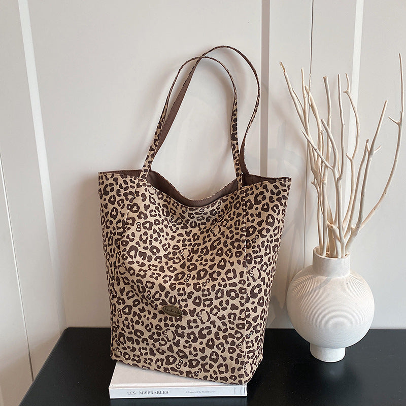 WoStylish Wendbare Leopardenmuster Einkaufstasche Karnz