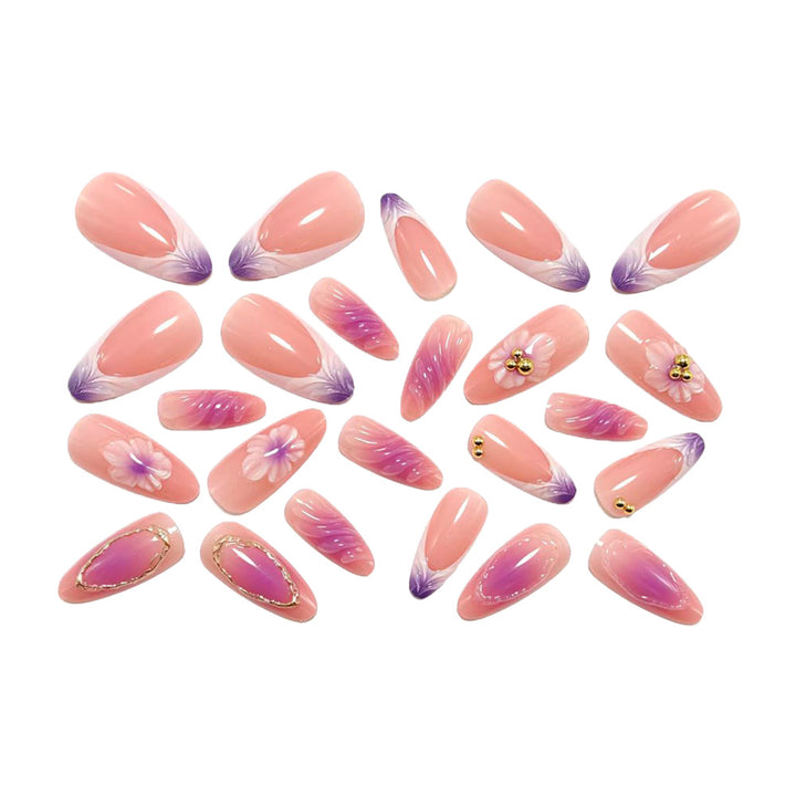 Kunstnägel mit Luxuriösem 3D Blumen- und Glitzer-Design Karnz