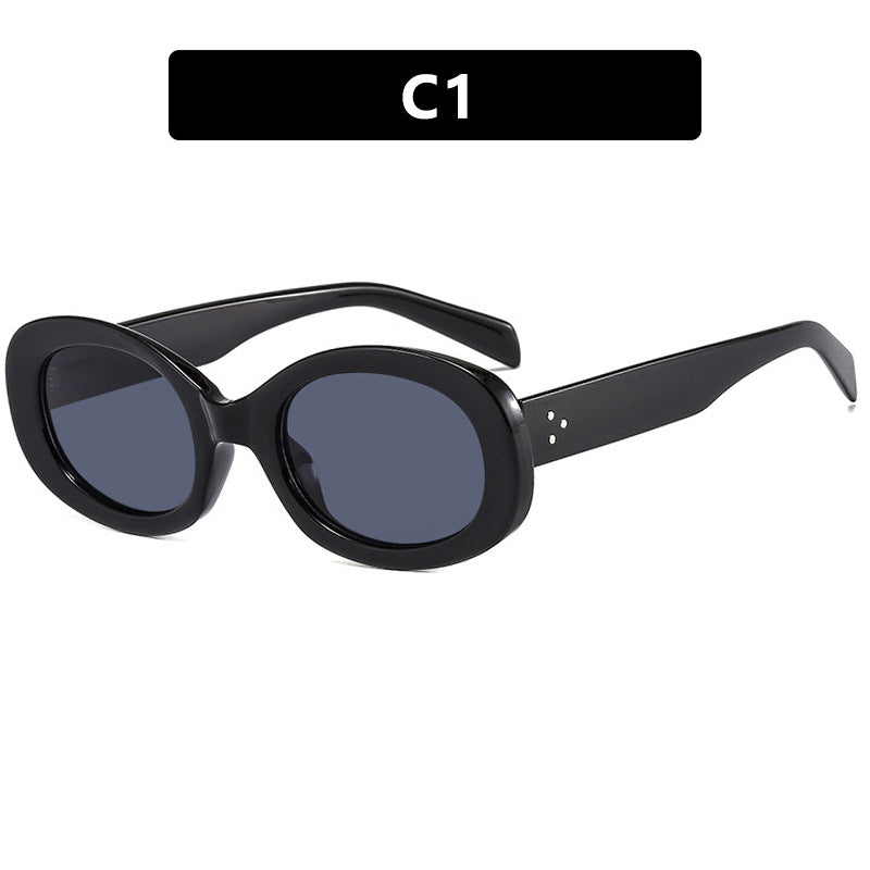 Damen modische Sonnenbrille im eleganten Ovaldesign mit robustem Rahmen Karnz
