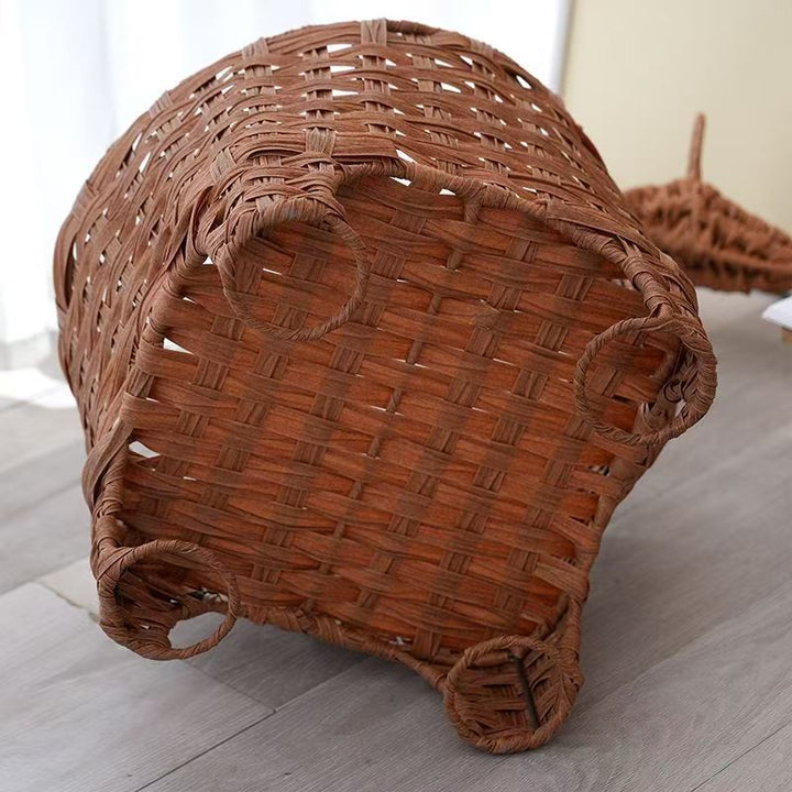 Dekorativer Rattanspeicherkorb mit Tierdesign Karnz
