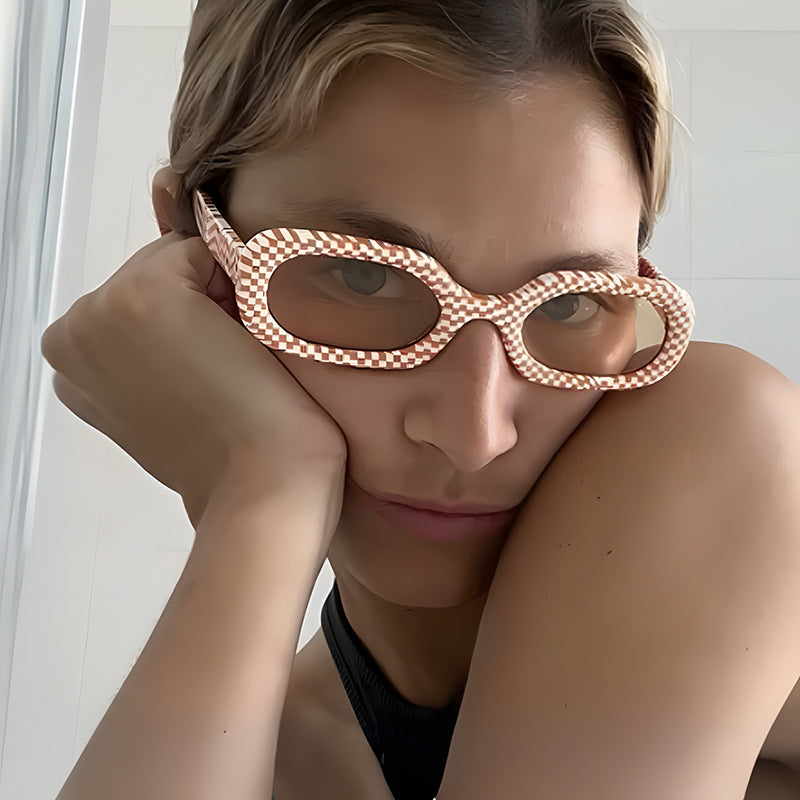 Damen oversized Sonnenbrille mit ausgefallenem Muster Karnz