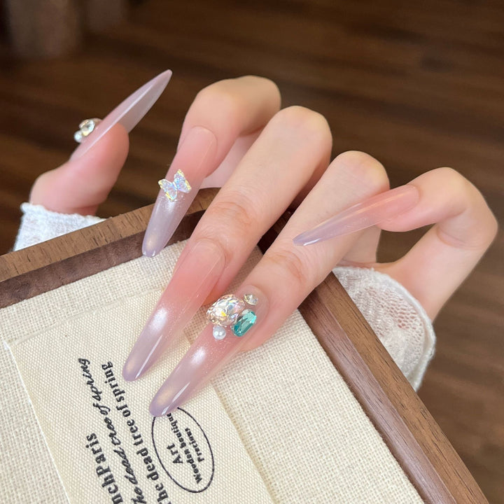 Premium ozean-inspirierte Press-On Nagelerweiterungen Karnz