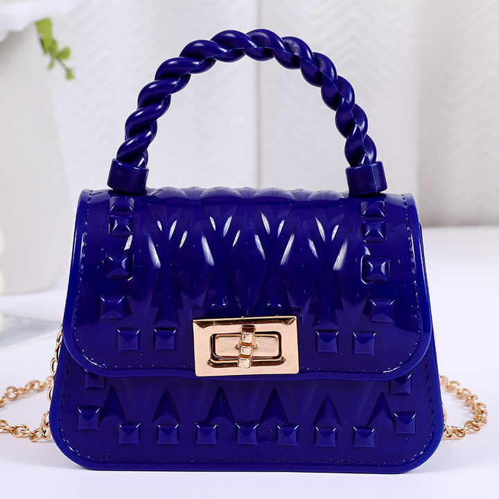 Damen Designer Handtasche mit strukturiertem Obermaterial und goldfarbener Schnalle Karnz