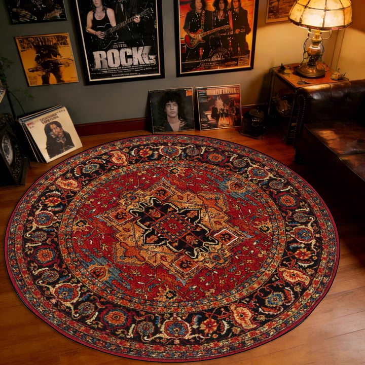 Vintage-inspirierter runder Teppich
