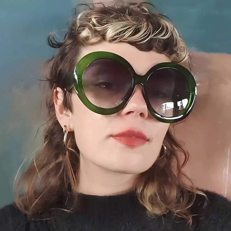 Damen modische Sonnenbrille mit großem Rahmen und UV-Schutz Karnz