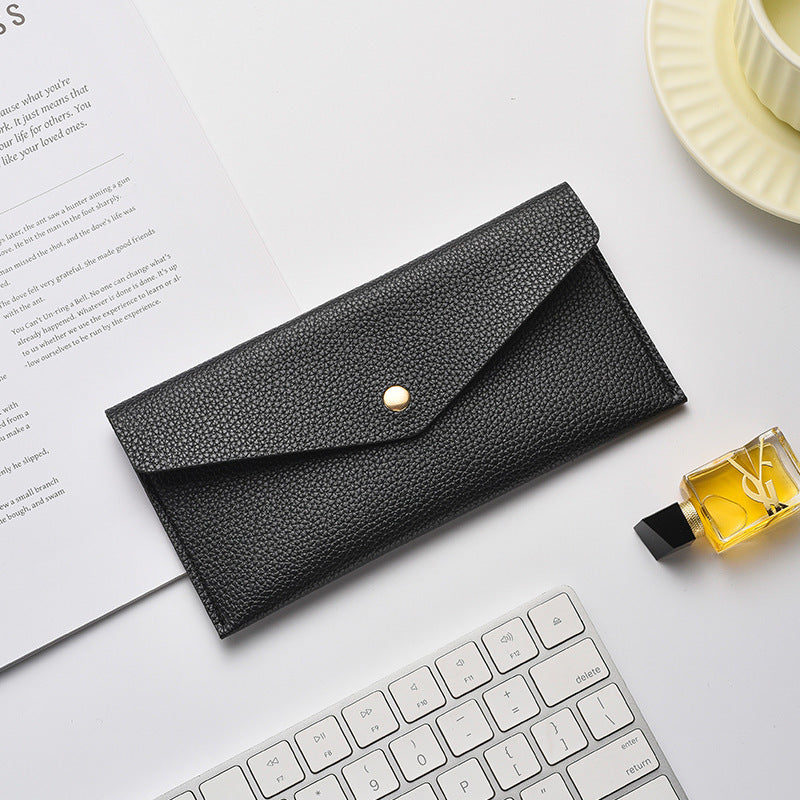Elegante Texturierte Leder Clutch Wallet Karnz