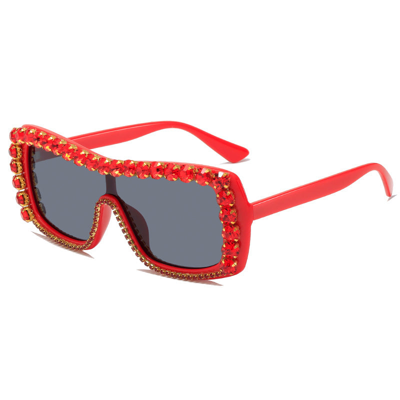 Damen extravagante Sonnenbrille mit funkelnden Akzenten Karnz