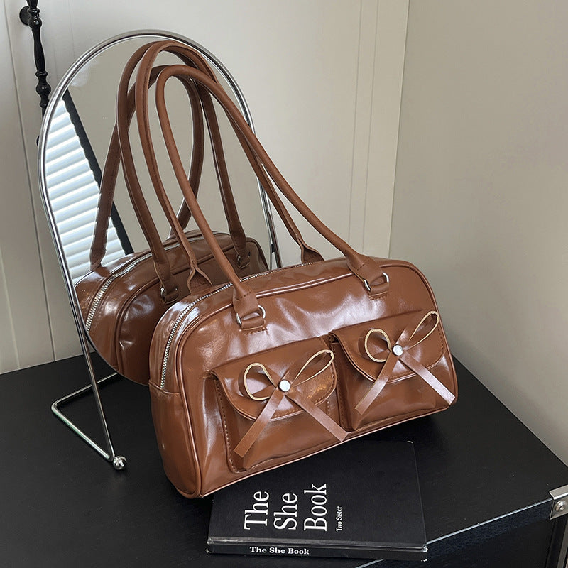 Stilvolle multifunktionale Handtasche mit Schleifendetail Karnz