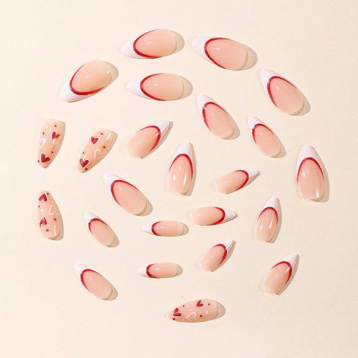 Elegante Herz-Design Stiletto Nail Art Extensions Karnz
