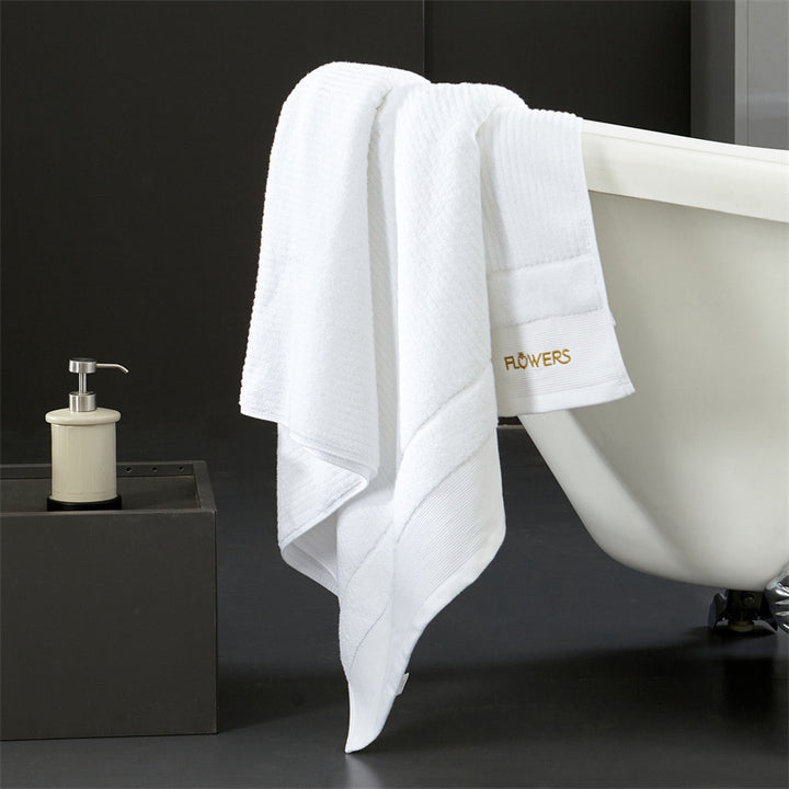 Luxuriöses Frottier-Handtuch-Set aus Baumwollvelours mit Rippenstruktur