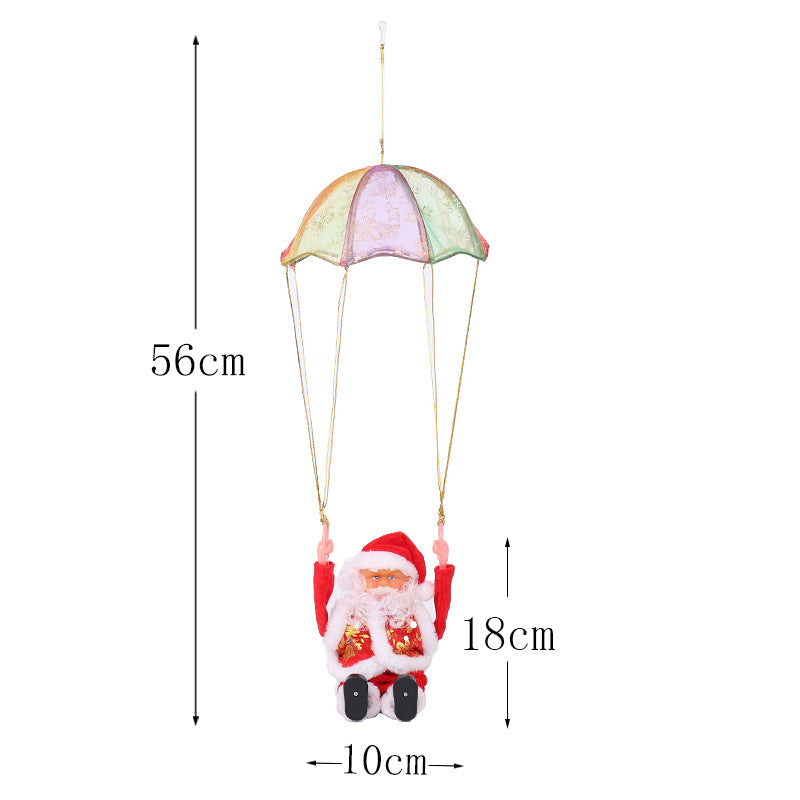 Weihnachtsmann Dekorationsfigur mit Fallschirm Karnz