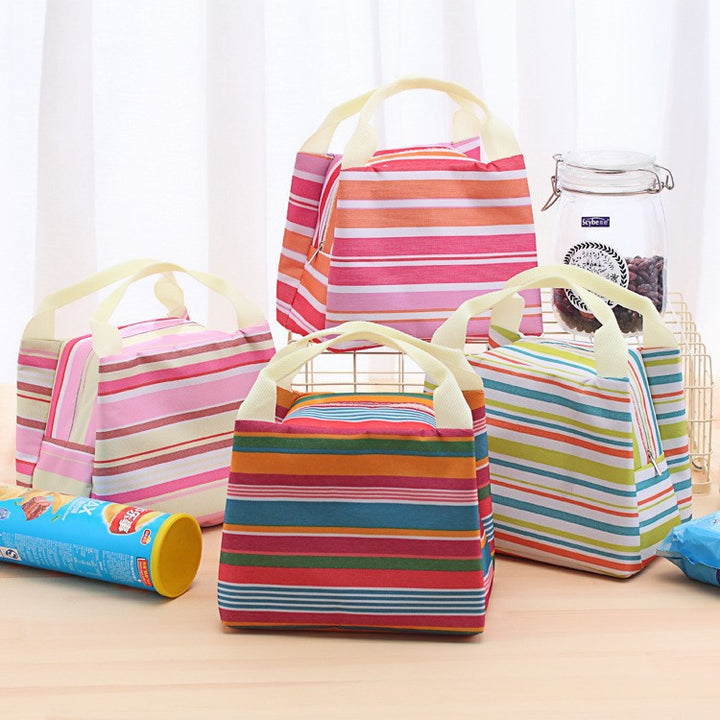 Isolierte Lunch-Tasche mit stylischen Streifen