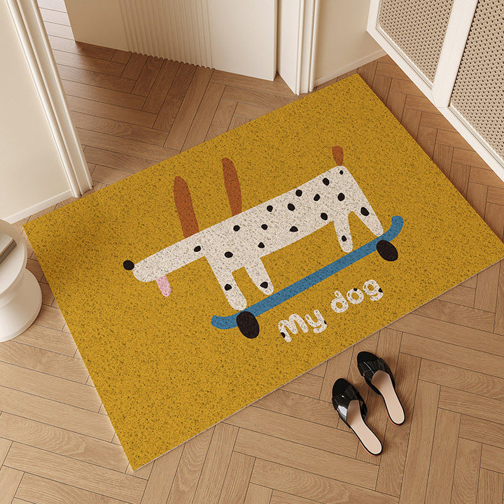 Verspielte Cartoon-Hund-Themen-Eingangsmatte